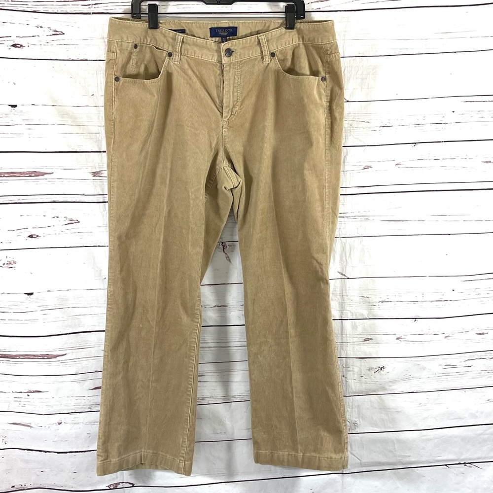 Talbots Corduroy Pants Womens Plus Size 16W Signature Boot Brown.